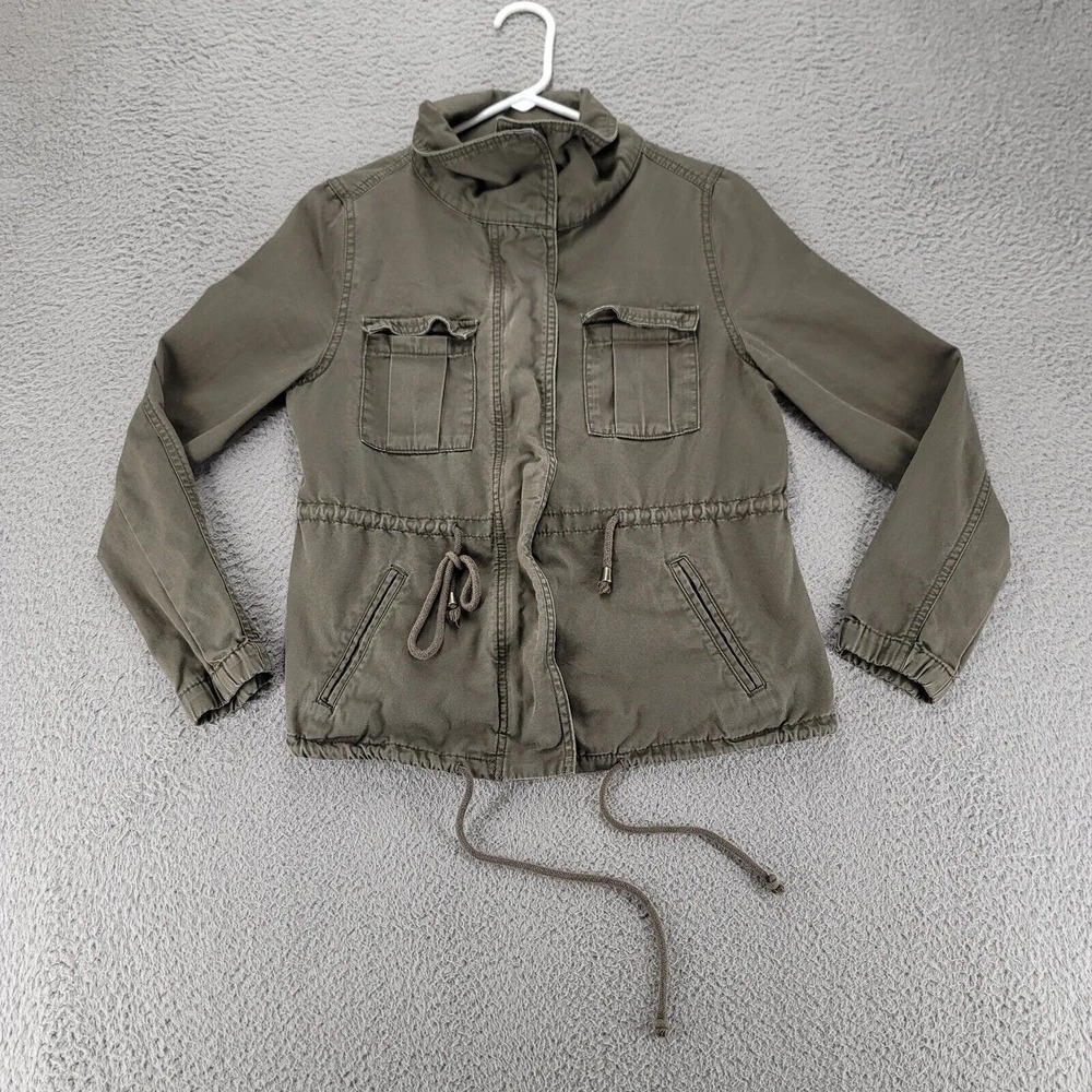 Old Navy Jacket Womens XS Green Bomber Miltary Army Utility Cargo Casual Pockets